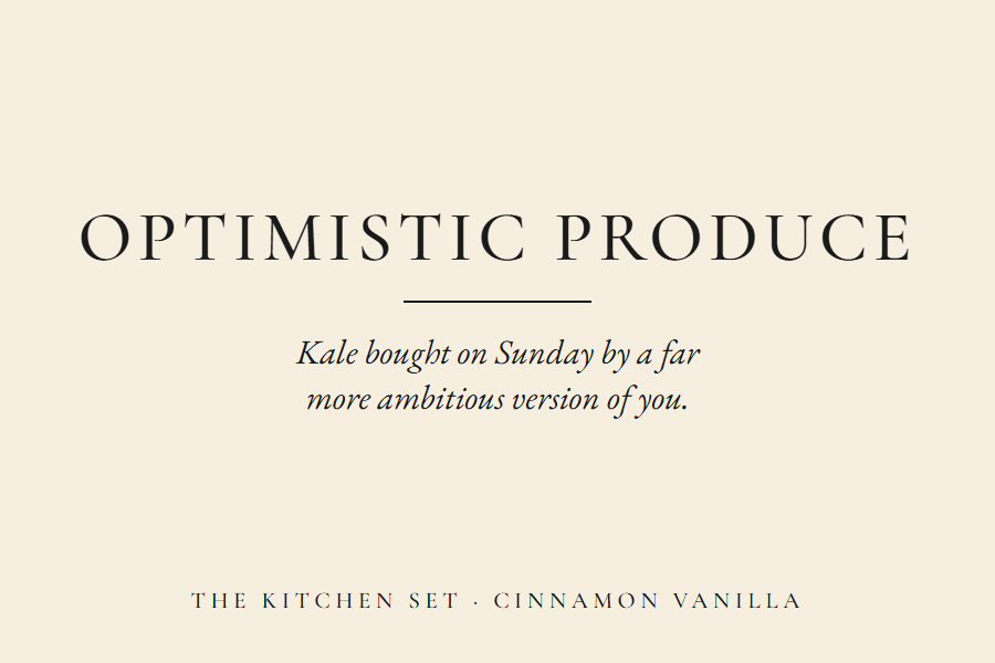 Optimistic Produce candle label