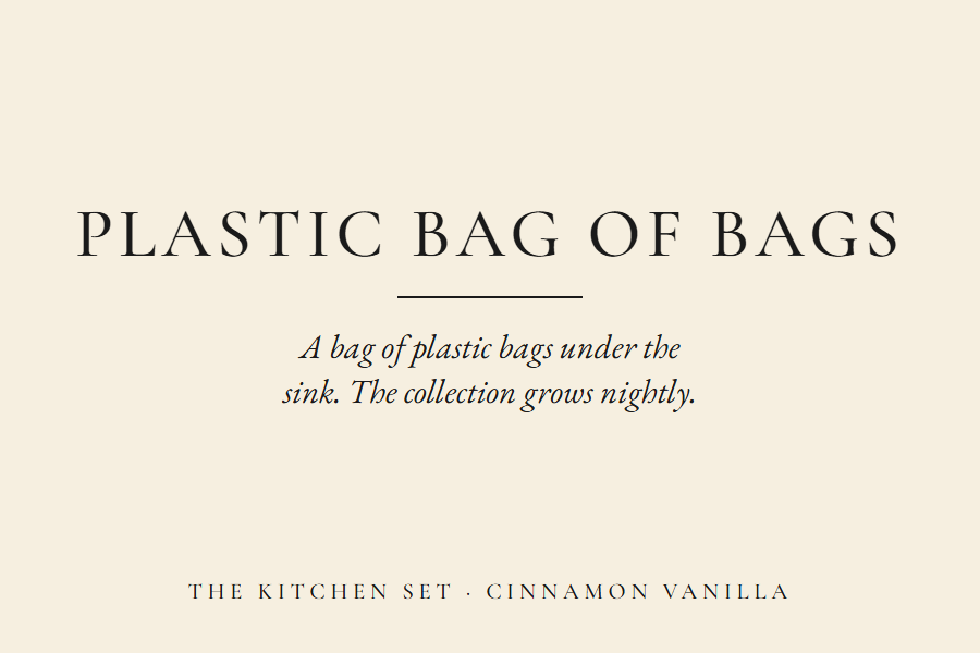 Plastic Bag of Bags candle label
