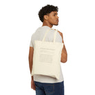 Plastic Bag of Bags canvas tote carried over the shoulder