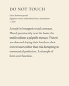 Do Not Touch museum placard print artwork, charcoal on cream