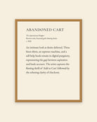 Abandoned Cart museum placard print in an oak frame, shown straight on
