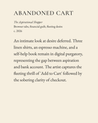 Abandoned Cart museum placard print artwork, charcoal on cream