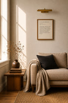 Late Houseplant framed and hung in a living room