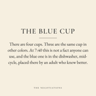 The Blue Cup coaster label