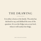 The Drawing coaster label
