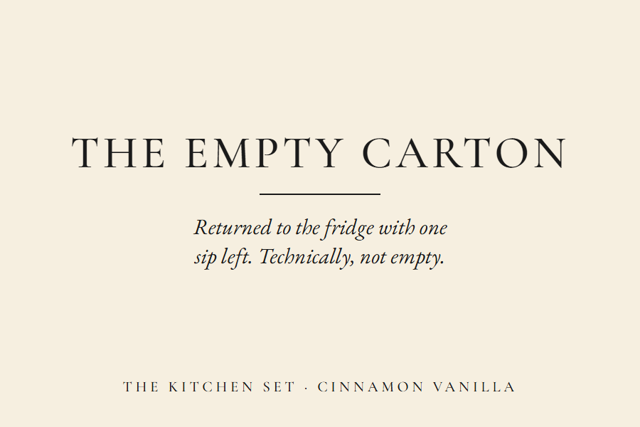 The Empty Carton candle label